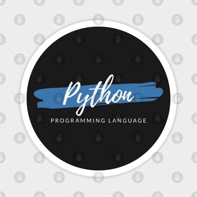 Python Programming Language Paint Smear Magnet by codewearIO